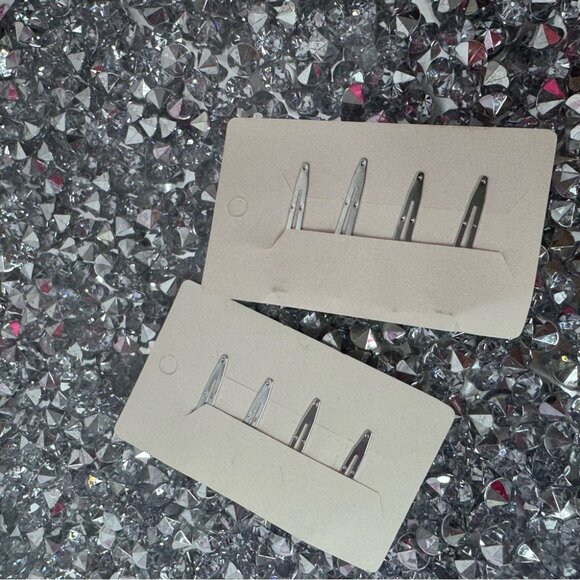 Hair clips sparkly see through pink purple sparkle glitter makes creaseless - Picture 6 of 6